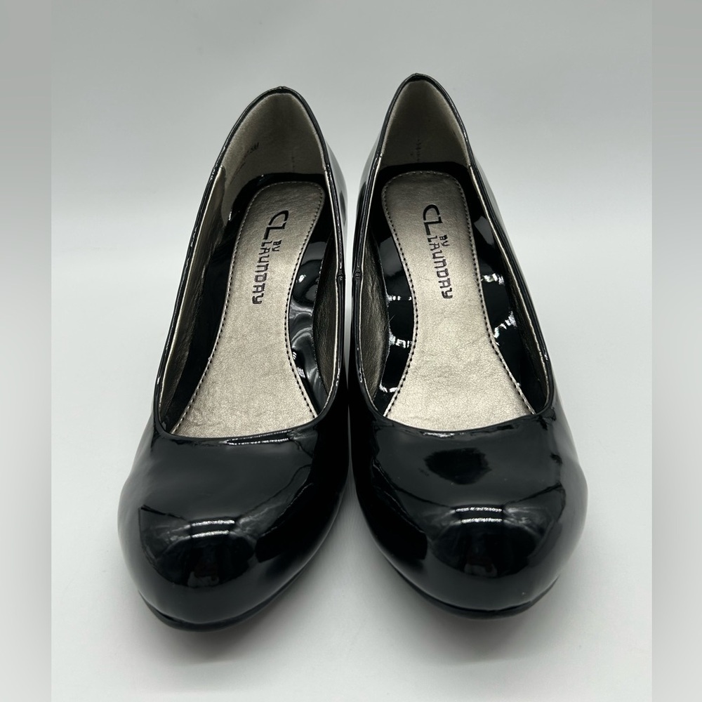 CL by Laundry Black Patent Wedge Heels Size 8.5 Man-Made Upper New With Box - Picture 6 of 12